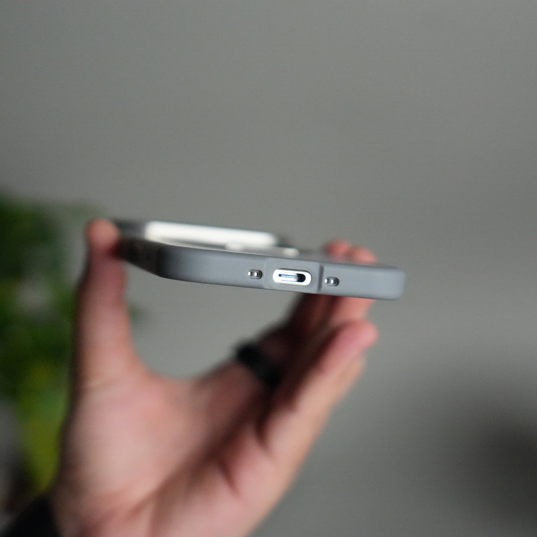 iPhone 17 Air Transparent Magnetic Ring Case | Frosted Shockproof Kickstand Cover