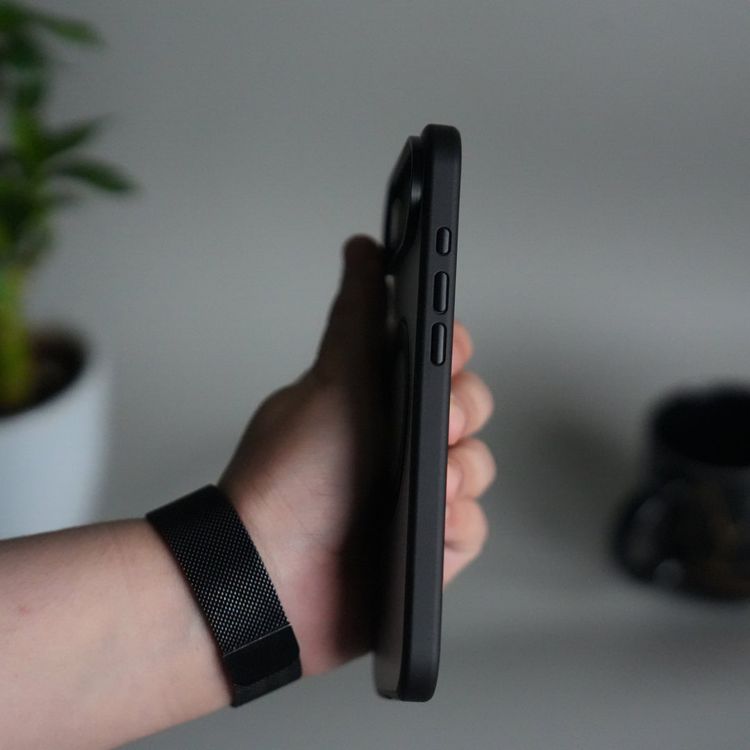 iPhone 17 Air Transparent Magnetic Ring Case | Frosted Shockproof Kickstand Cover