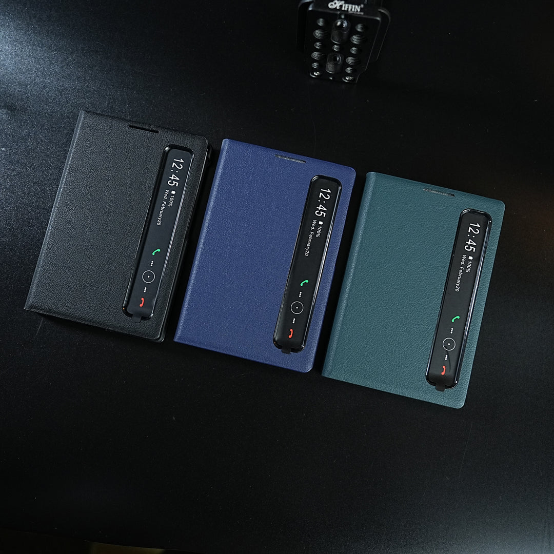 Smart View Leather Texture Flip Stand Case For Samsung Galaxy Z Fold 8