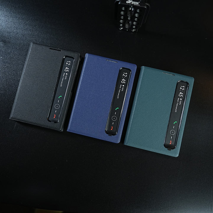 Smart View Leather Texture Flip Stand Case For Samsung Galaxy Z Fold 8