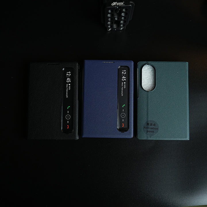 Smart View Leather Texture Flip Stand Case For Samsung Galaxy Z Fold 8