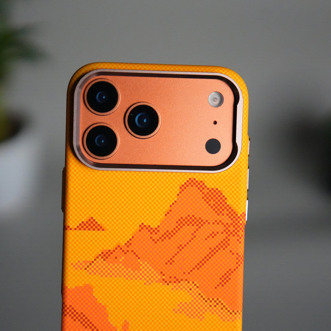 iPhone 17 Pro Carbon Fiber Texture Design Hard Pc MagSafe Case Cover YellowHill