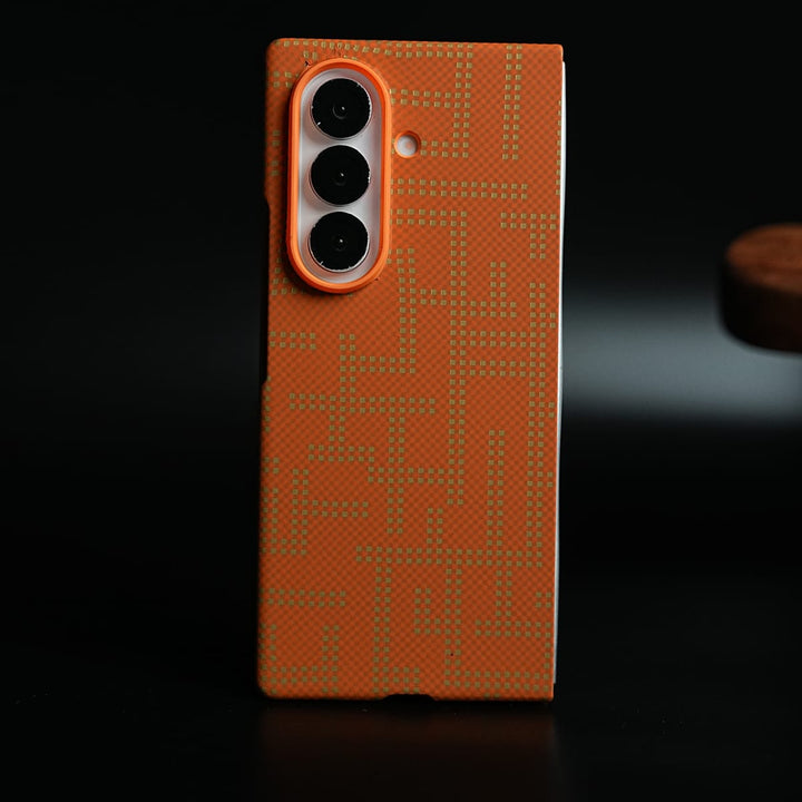 Pixel Geometric Woven Texture Slim Case For Samsung Galaxy Z fold 6