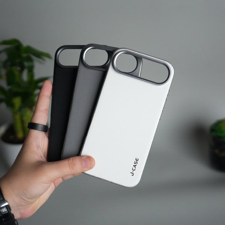 iPhone 17 Air Luxury Leather Matte Case | Slim Protective Metal Frame Back Cover