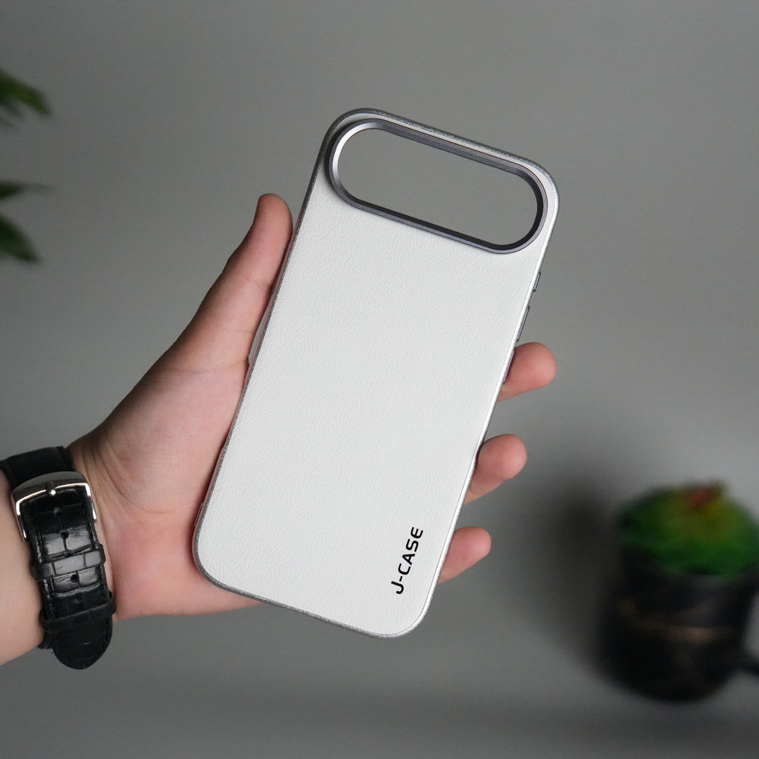 iPhone 17 Air Luxury Leather Matte Case | Slim Protective Metal Frame Back Cover