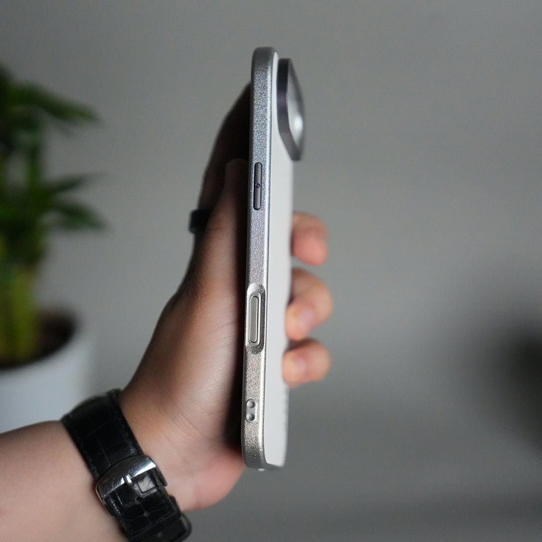 iPhone 17 Air Luxury Leather Matte Case | Slim Protective Metal Frame Back Cover