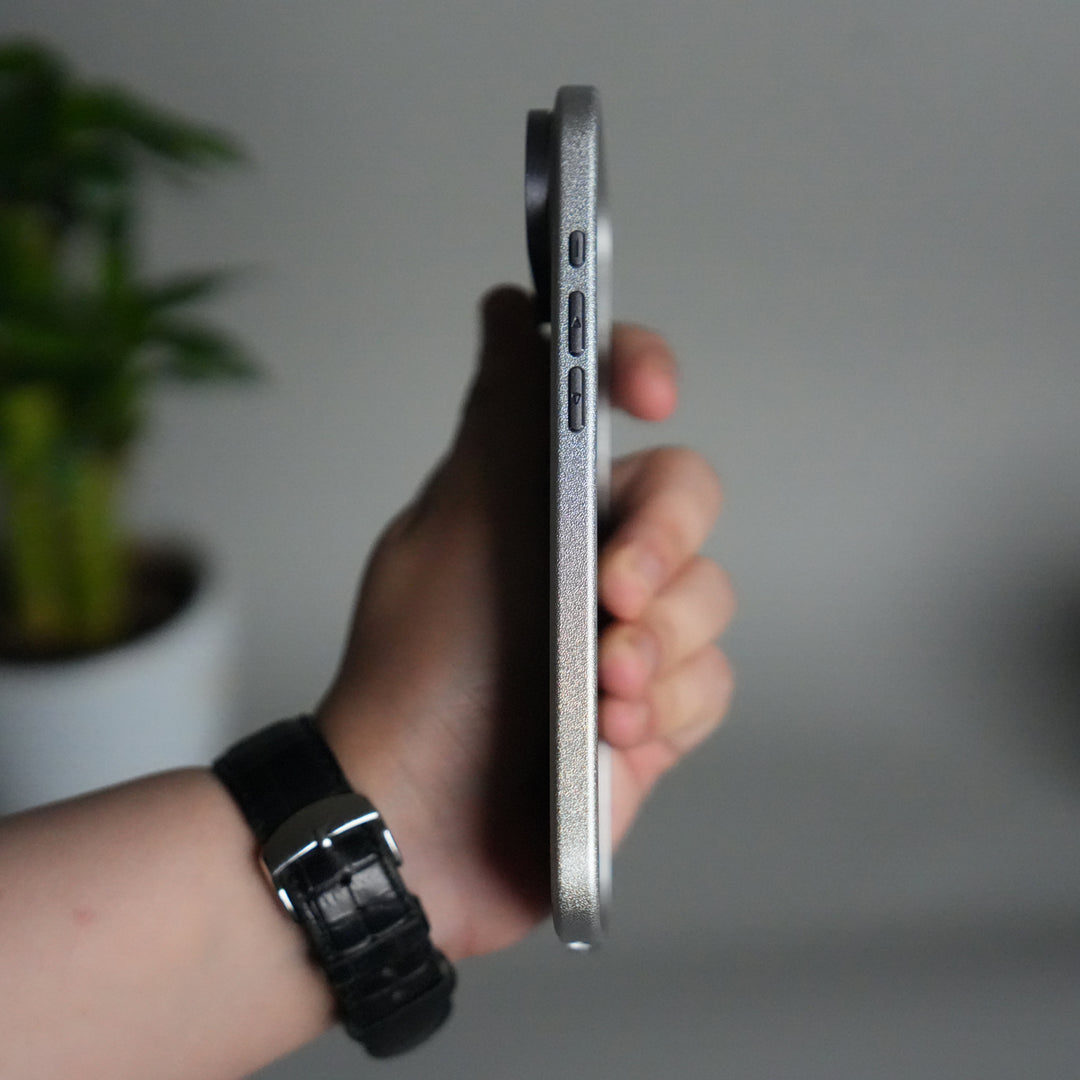 iPhone 17 Air Luxury Leather Matte Case | Slim Protective Metal Frame Back Cover