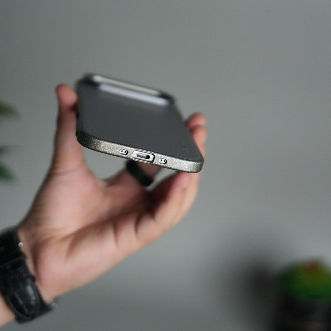 iPhone 17 Air Luxury Leather Matte Case | Slim Protective Metal Frame Back Cover