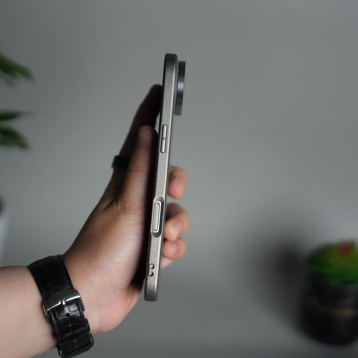 iPhone 17 Air Luxury Leather Matte Case | Slim Protective Metal Frame Back Cover