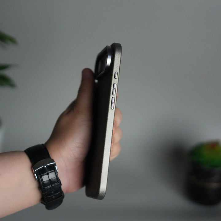 iPhone 17 Air Luxury Leather Matte Case | Slim Protective Metal Frame Back Cover