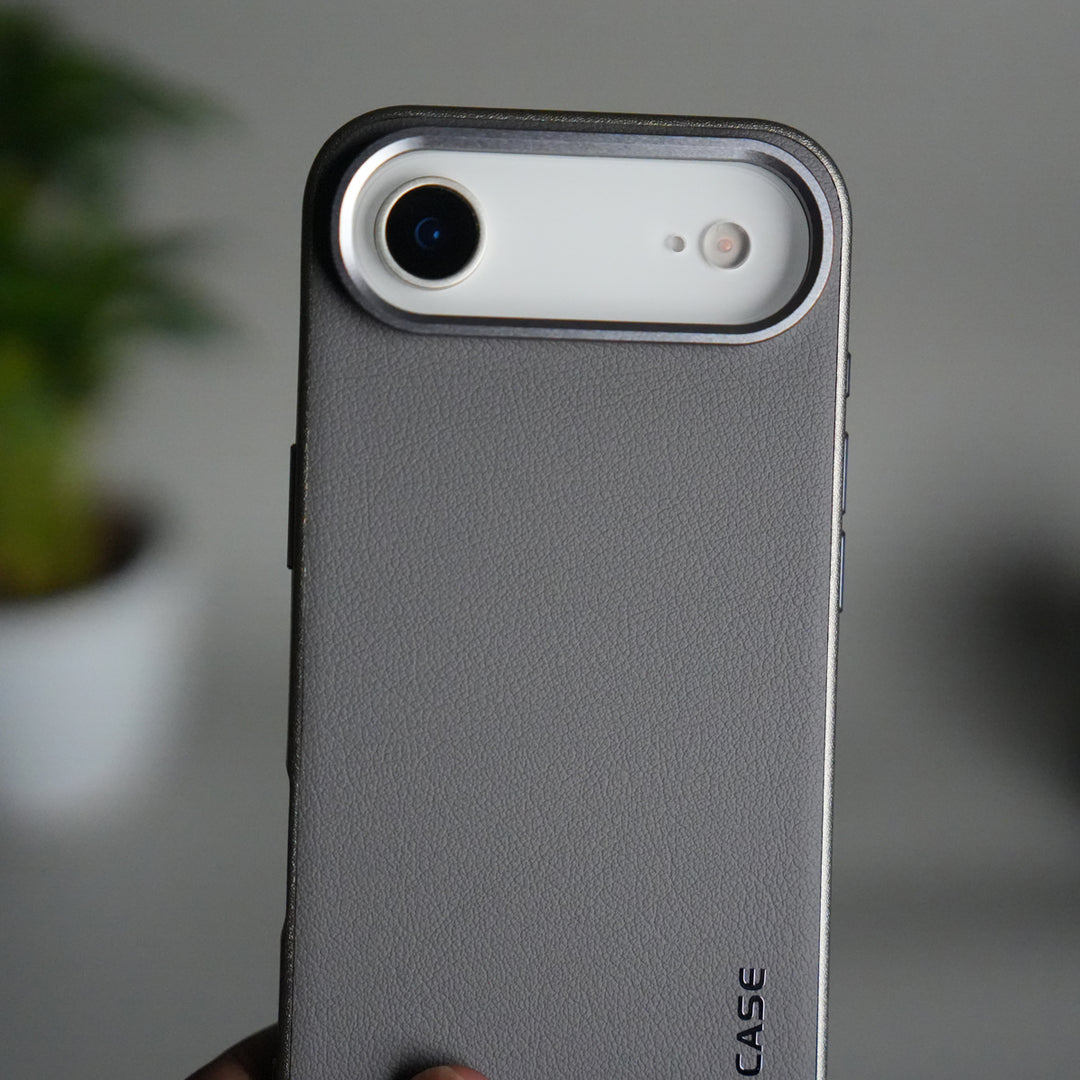 iPhone 17 Air Luxury Leather Matte Case | Slim Protective Metal Frame Back Cover