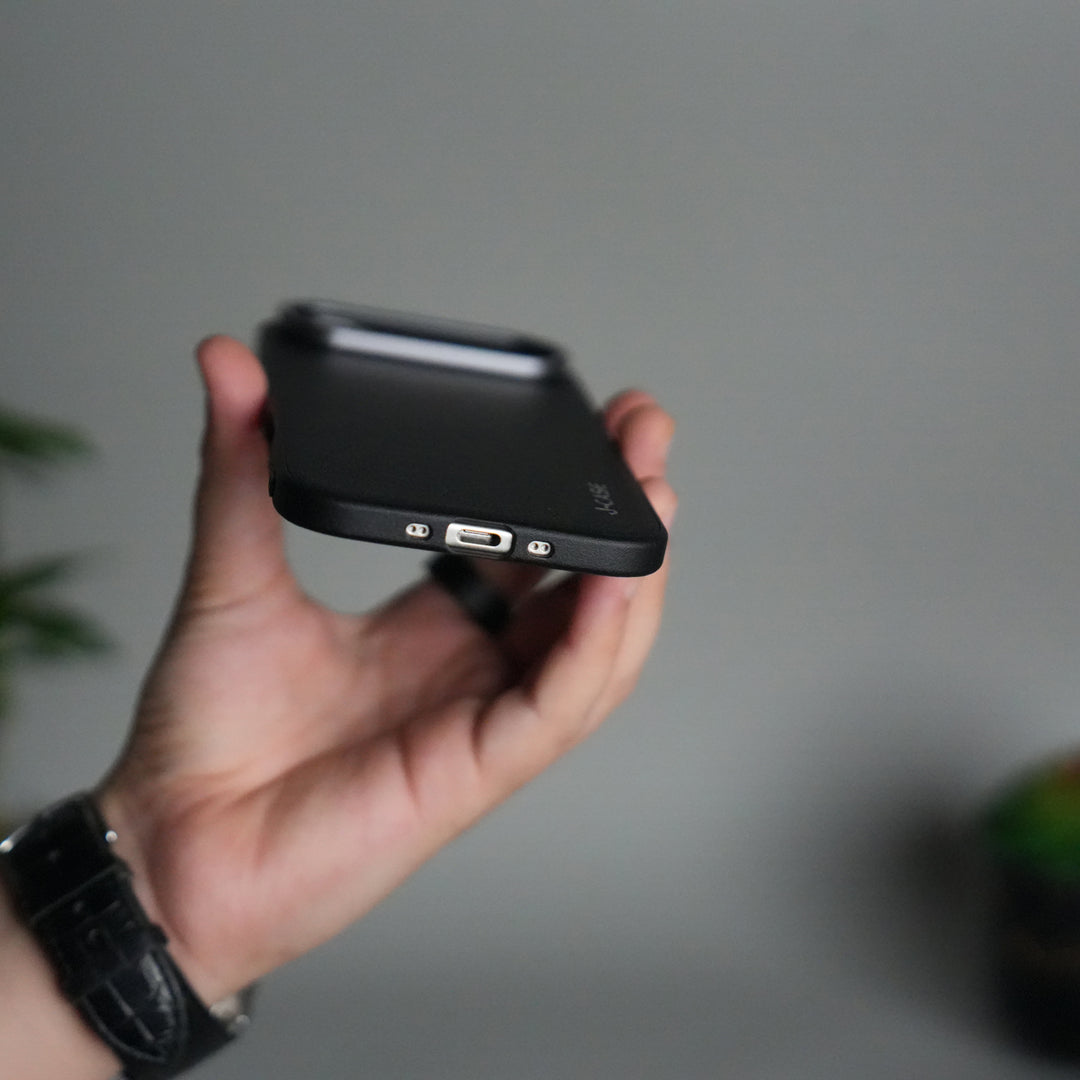 iPhone 17 Air Luxury Leather Matte Case | Slim Protective Metal Frame Back Cover