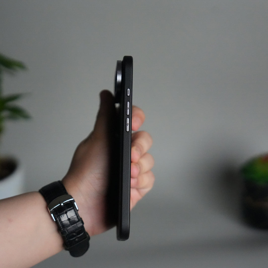 iPhone 17 Air Luxury Leather Matte Case | Slim Protective Metal Frame Back Cover