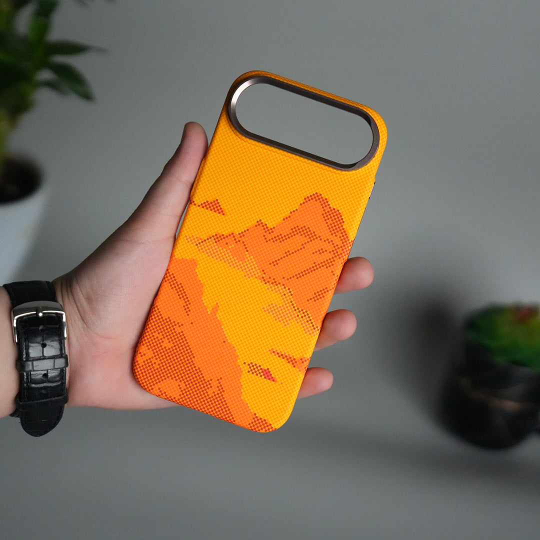 iPhone 17 Air Carbon Fiber Texture Design Hard Pc MagSafe Case Cover YellowHill