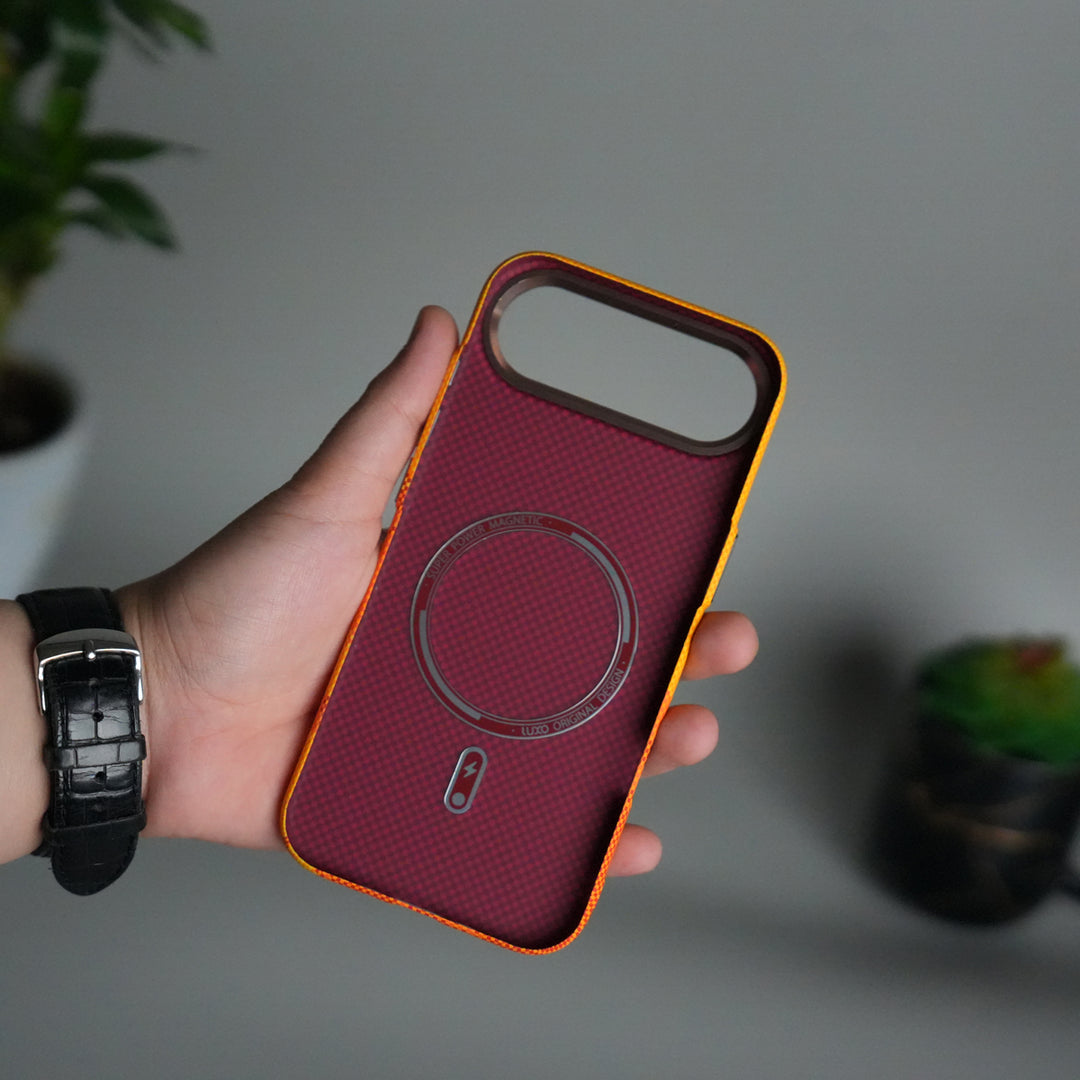 iPhone 17 Air Carbon Fiber Texture Design Hard Pc MagSafe Case Cover YellowHill