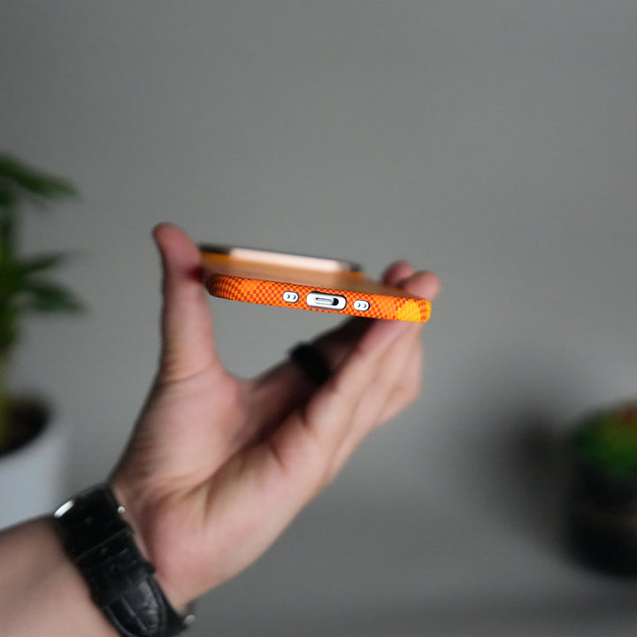 iPhone 17 Air Carbon Fiber Texture Design Hard Pc MagSafe Case Cover YellowHill