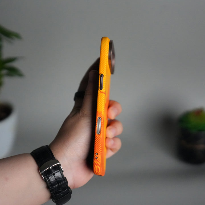 iPhone 17 Air Carbon Fiber Texture Design Hard Pc MagSafe Case Cover YellowHill