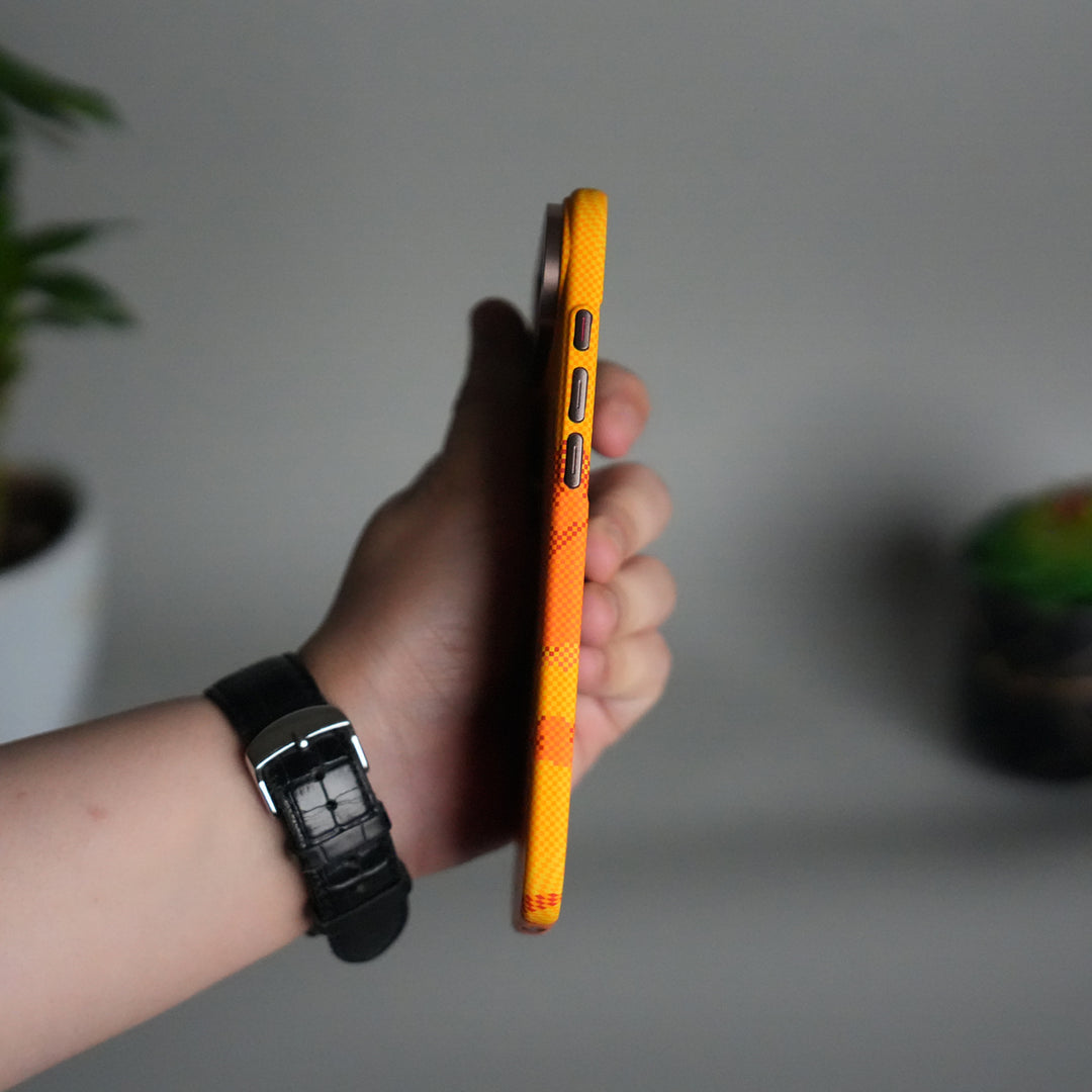 iPhone 17 Air Carbon Fiber Texture Design Hard Pc MagSafe Case Cover YellowHill