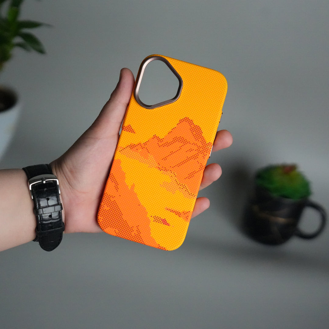 iPhone 17 Carbon Fiber Texture Design Hard Pc MagSafe Case Cover YellowHill