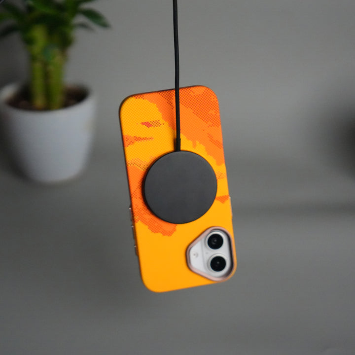 iPhone 17 Carbon Fiber Texture Design Hard Pc MagSafe Case Cover YellowHill