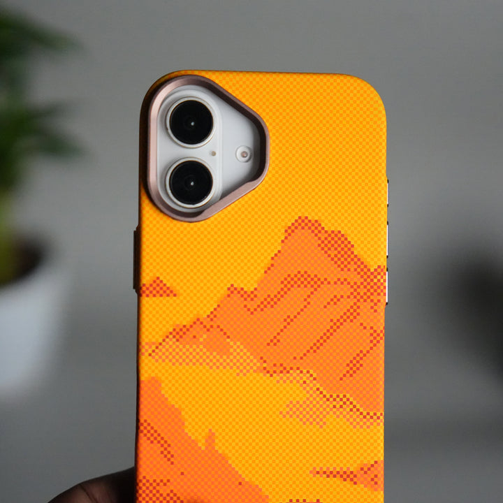 iPhone 17 Carbon Fiber Texture Design Hard Pc MagSafe Case Cover YellowHill