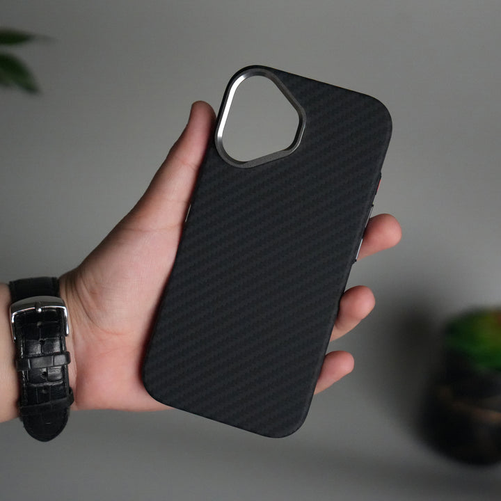 iPhone 17 Carbon Fiber Texture Design Hard Pc MagSafe Case Cover BlackCarbon