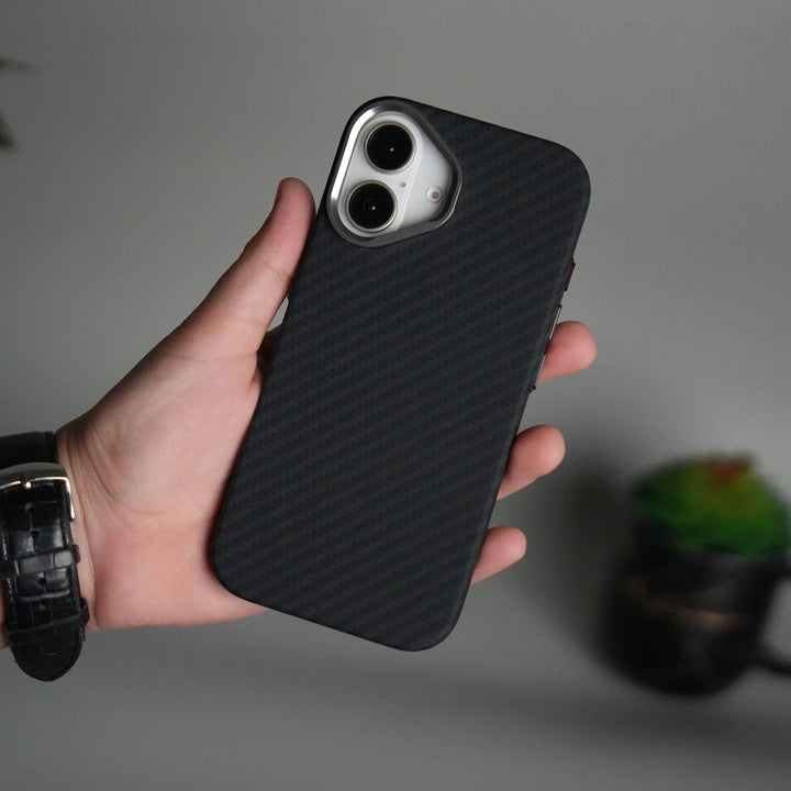 iPhone 17 Carbon Fiber Texture Design Hard Pc MagSafe Case Cover BlackCarbon