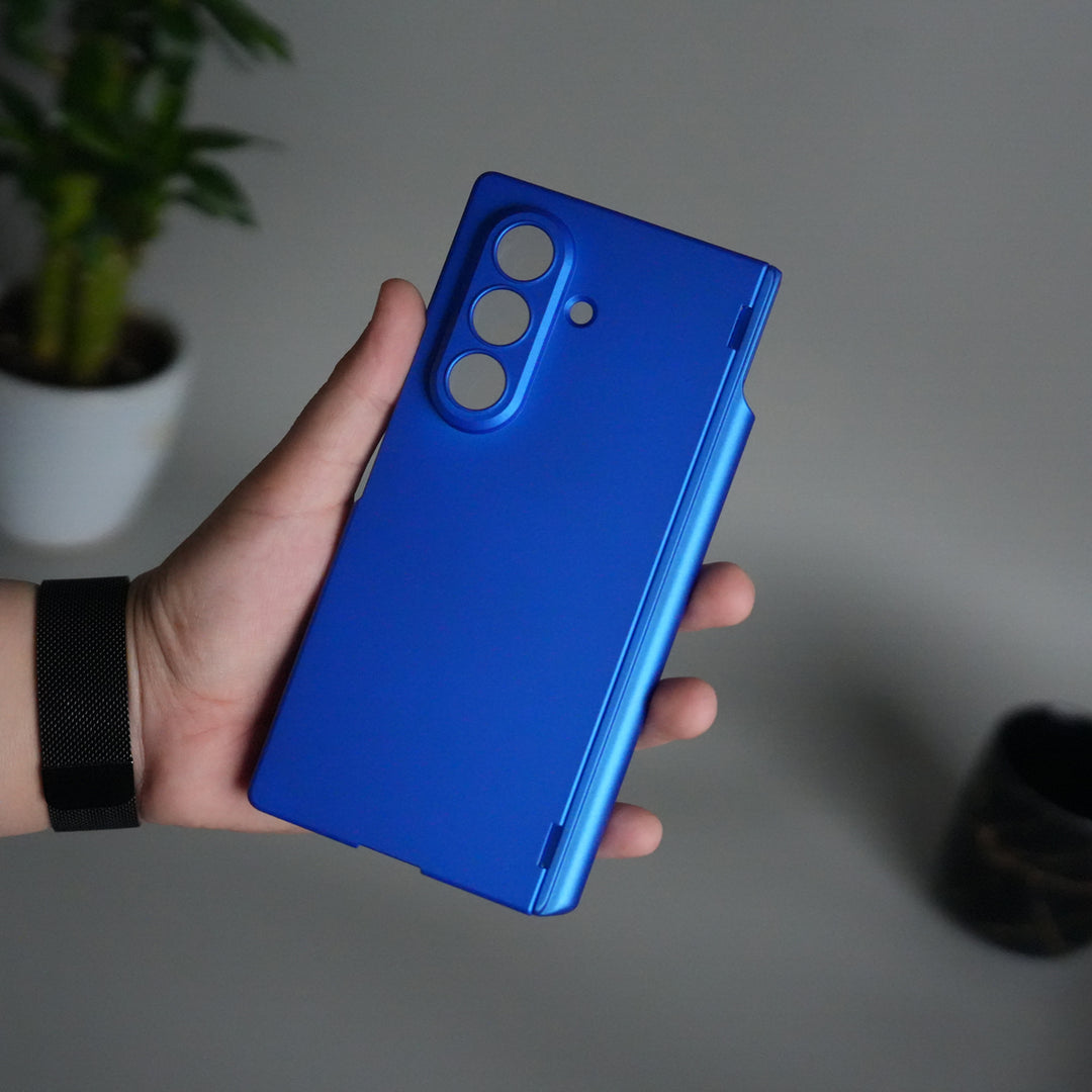 Galaxy Z Fold 7 S Pen Holder Case with Front Glass | Matte Finish Shockproof Hinge Protection Cover