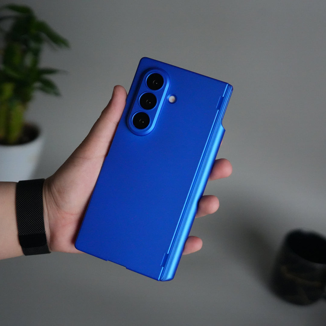 Galaxy Z Fold 7 S Pen Holder Case with Front Glass | Matte Finish Shockproof Hinge Protection Cover