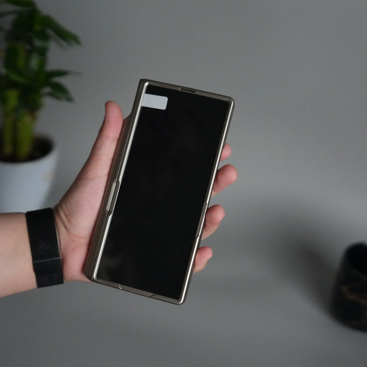 Galaxy Z Fold 7 S Pen Holder Case with Front Glass | Matte Finish Shockproof Hinge Protection Cover