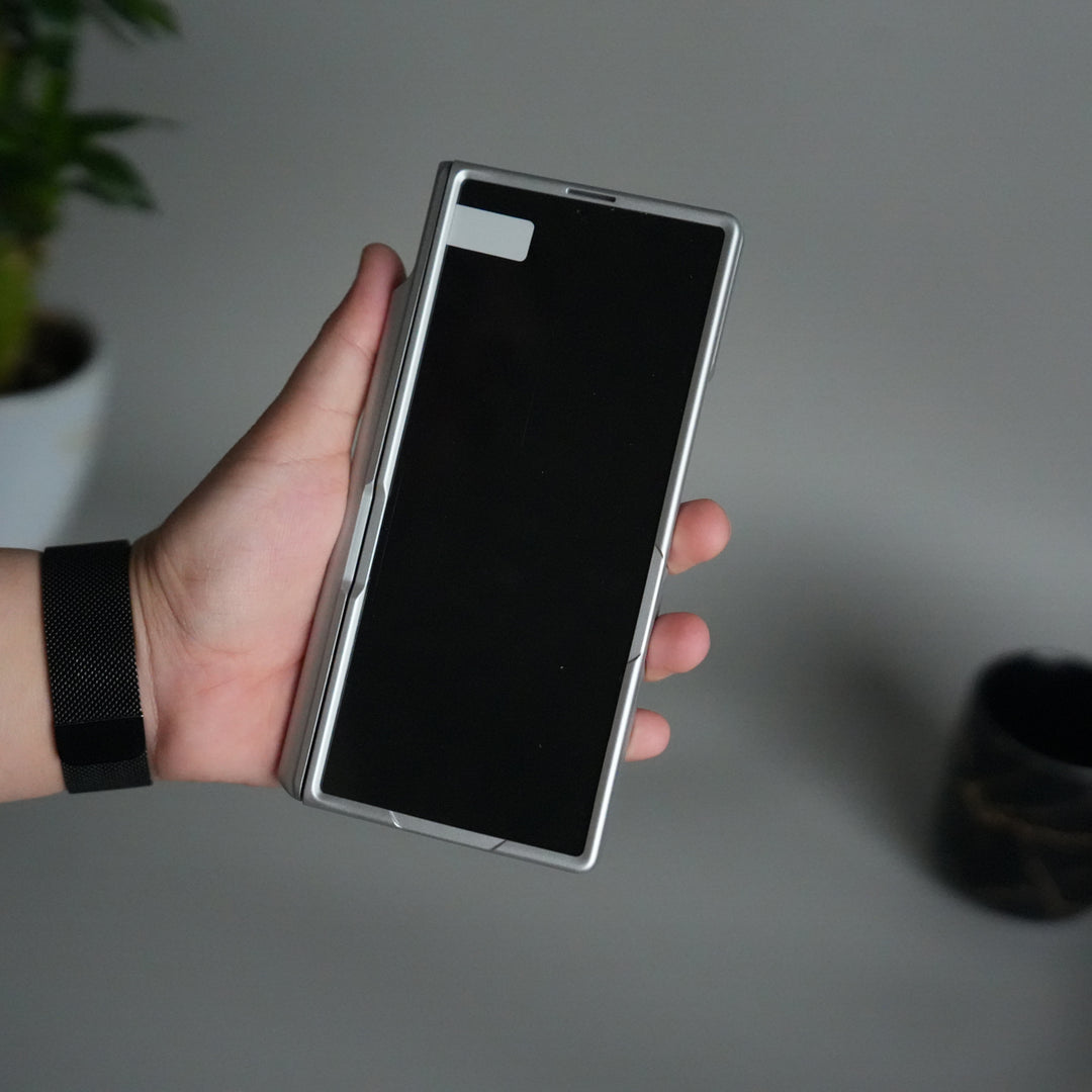 Galaxy Z Fold 7 S Pen Holder Case with Front Glass | Matte Finish Shockproof Hinge Protection Cover