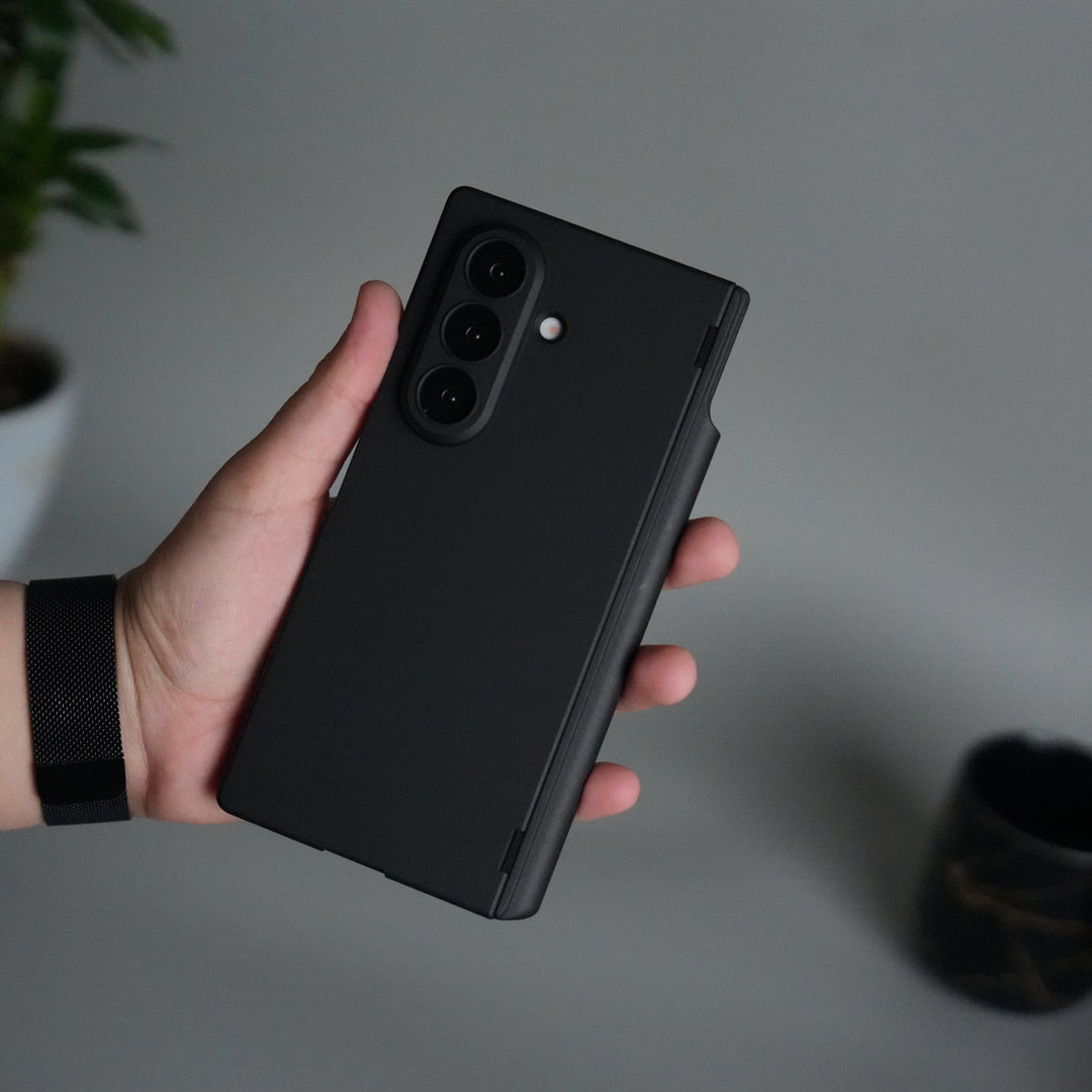 Galaxy Z Fold 7 S Pen Holder Case with Front Glass | Matte Finish Shockproof Hinge Protection Cover