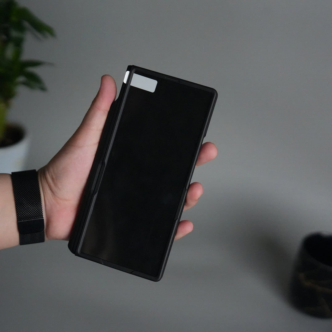 Galaxy Z Fold 7 S Pen Holder Case with Front Glass | Matte Finish Shockproof Hinge Protection Cover