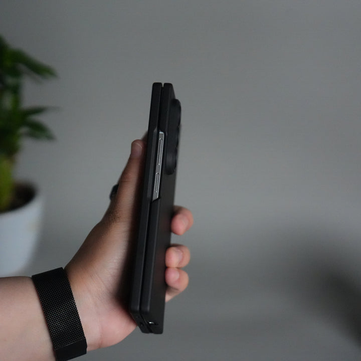 Galaxy Z Fold 7 S Pen Holder Case with Front Glass | Matte Finish Shockproof Hinge Protection Cover