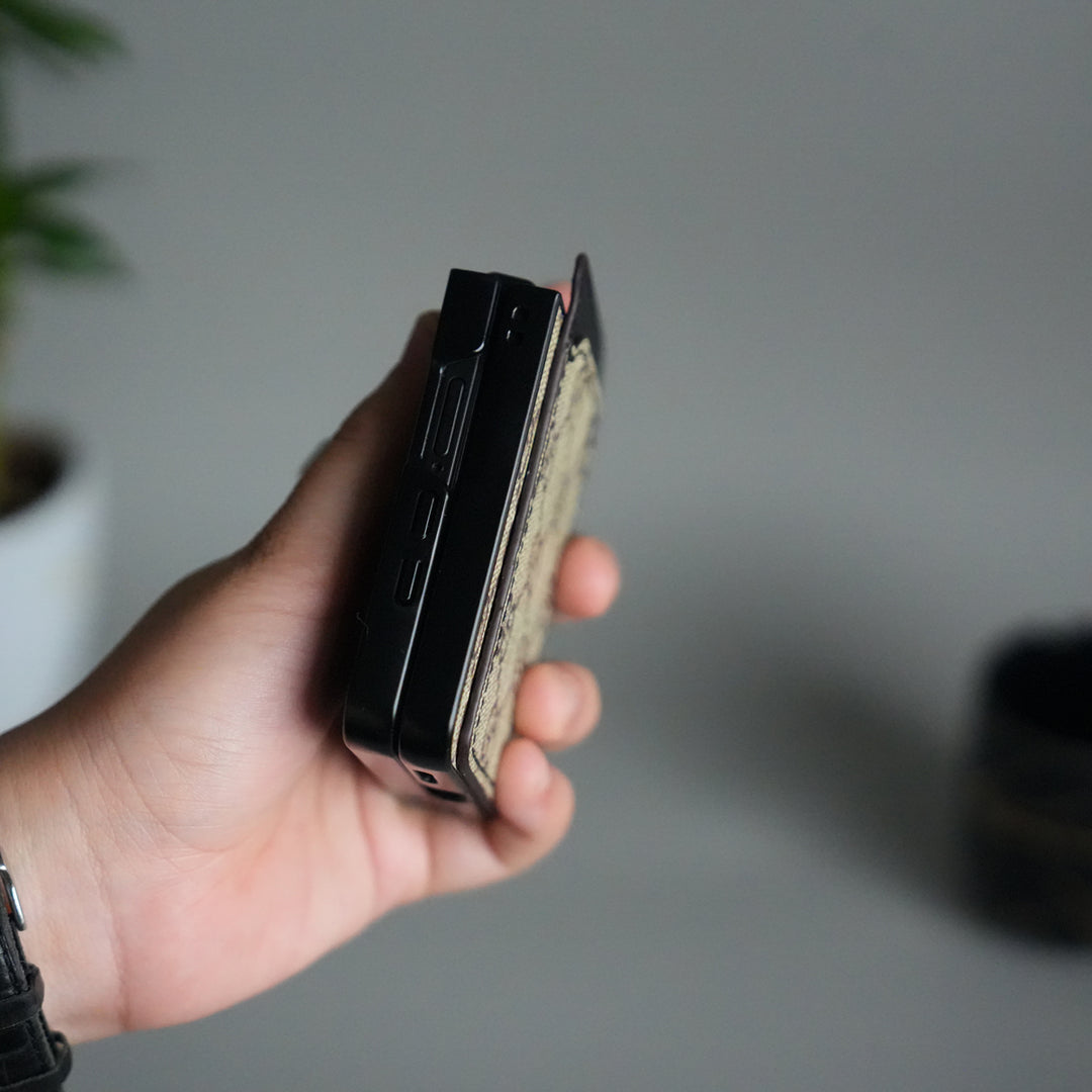 Galaxy Z Flip 7 Luxury Brand Leather Card Holder Case | Slim Wallet Back Cover