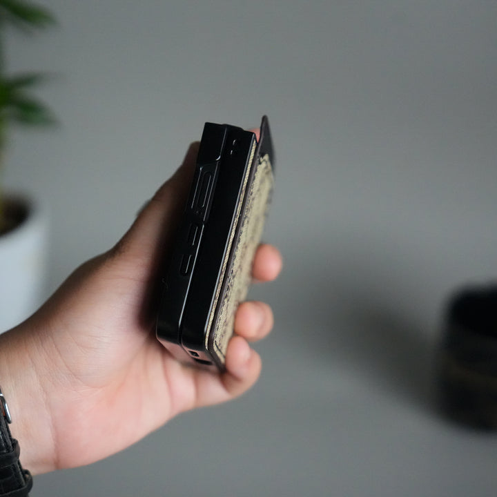 Galaxy Z Flip 7 Luxury Brand Leather Card Holder Case | Slim Wallet Back Cover