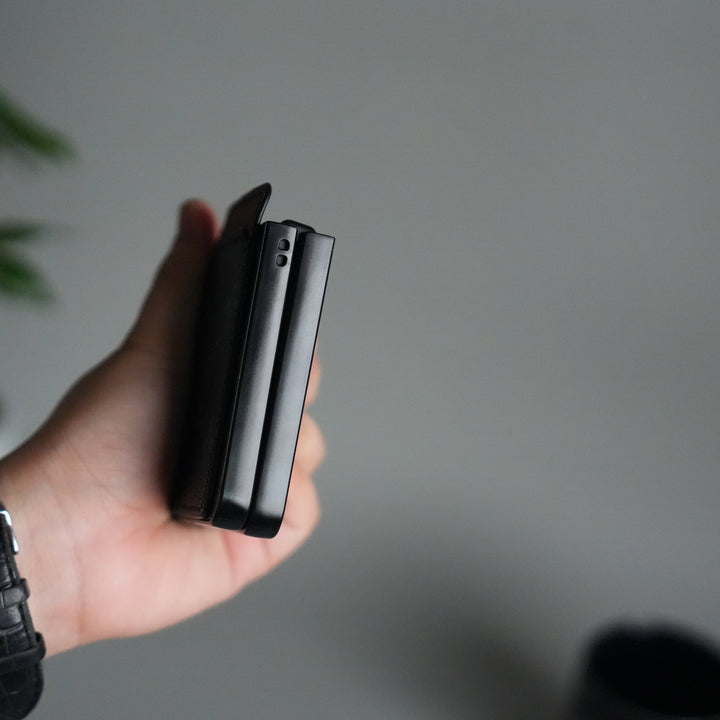 Galaxy Z Flip 7 Luxury Brand Leather Card Holder Case | Slim Wallet Back Cover