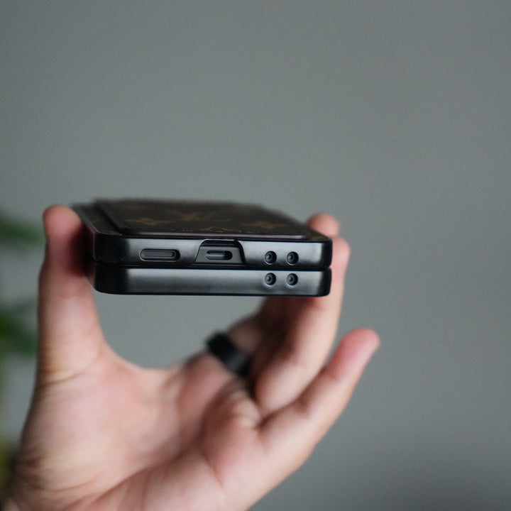 Galaxy Z Flip 7 Luxury Brand Leather Card Holder Case | Slim Wallet Back Cover