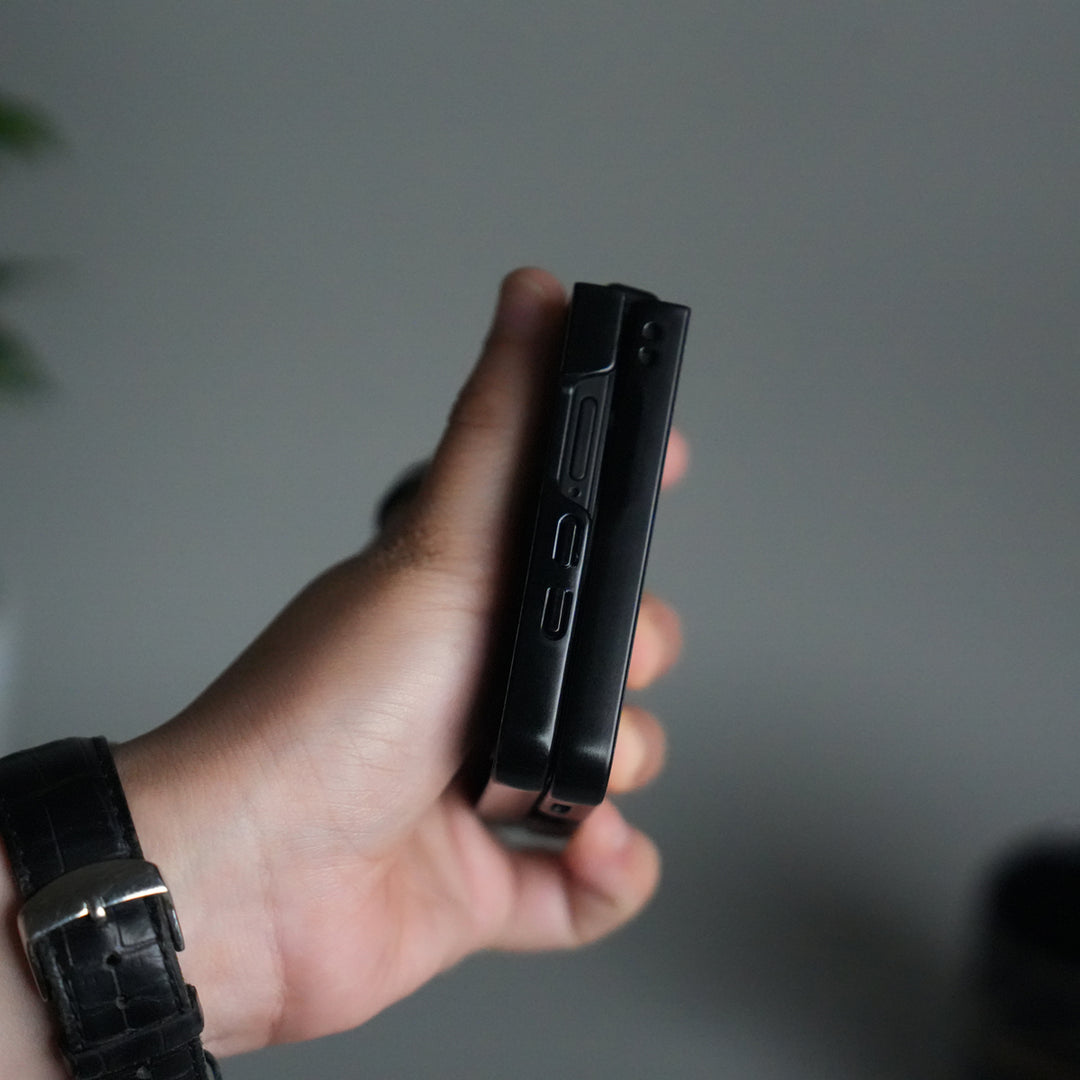 Galaxy Z Flip 7 Luxury Leather CC Pattern Case | Slim Designer Back Cover