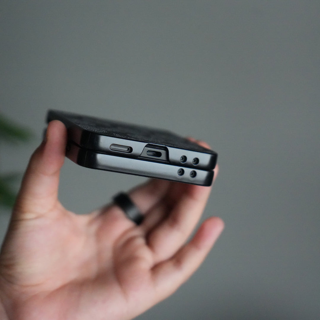 Galaxy Z Flip 7 Luxury Leather CC Pattern Case | Slim Designer Back Cover