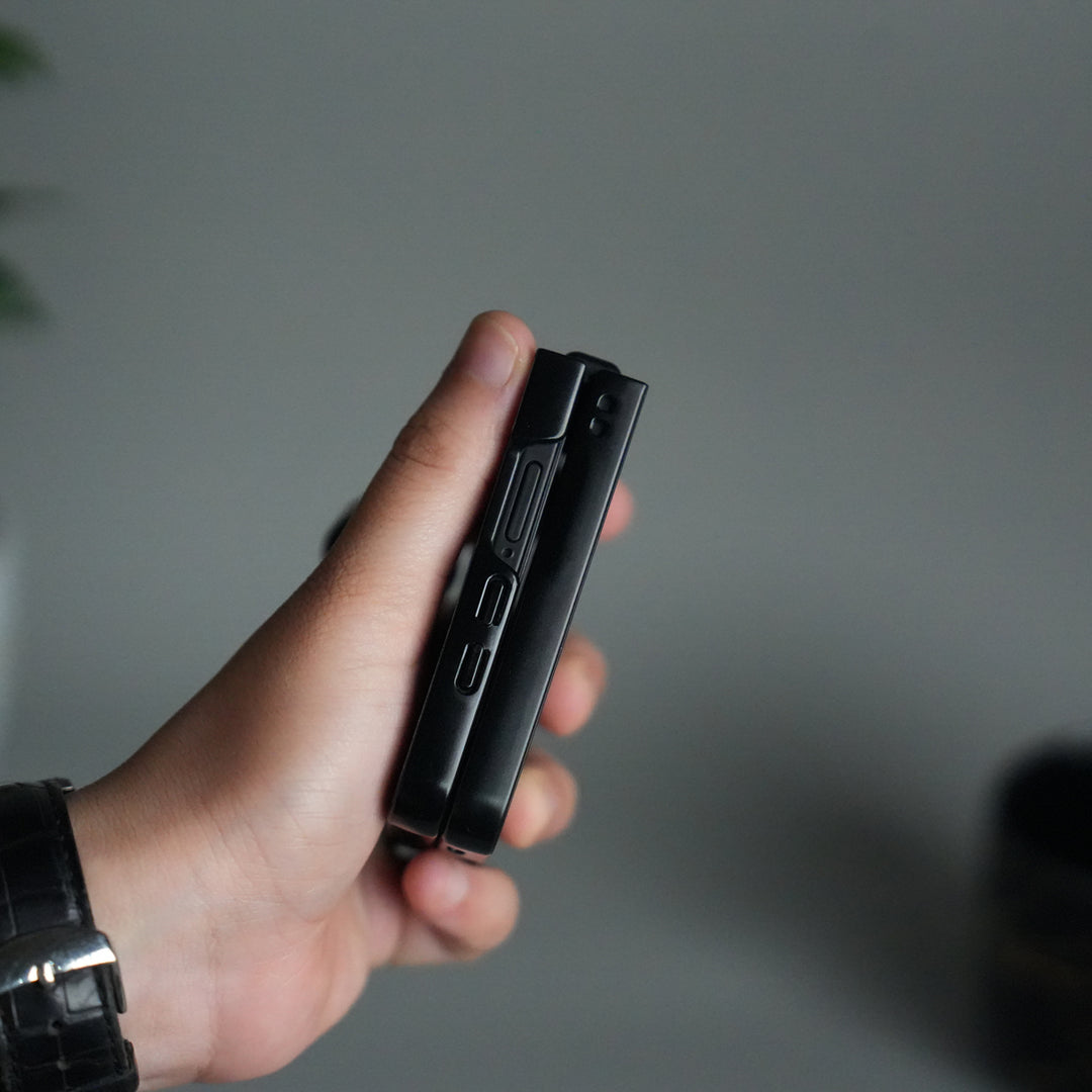 Galaxy Z Flip 7 Luxury Leather CC Pattern Case | Slim Designer Back Cover