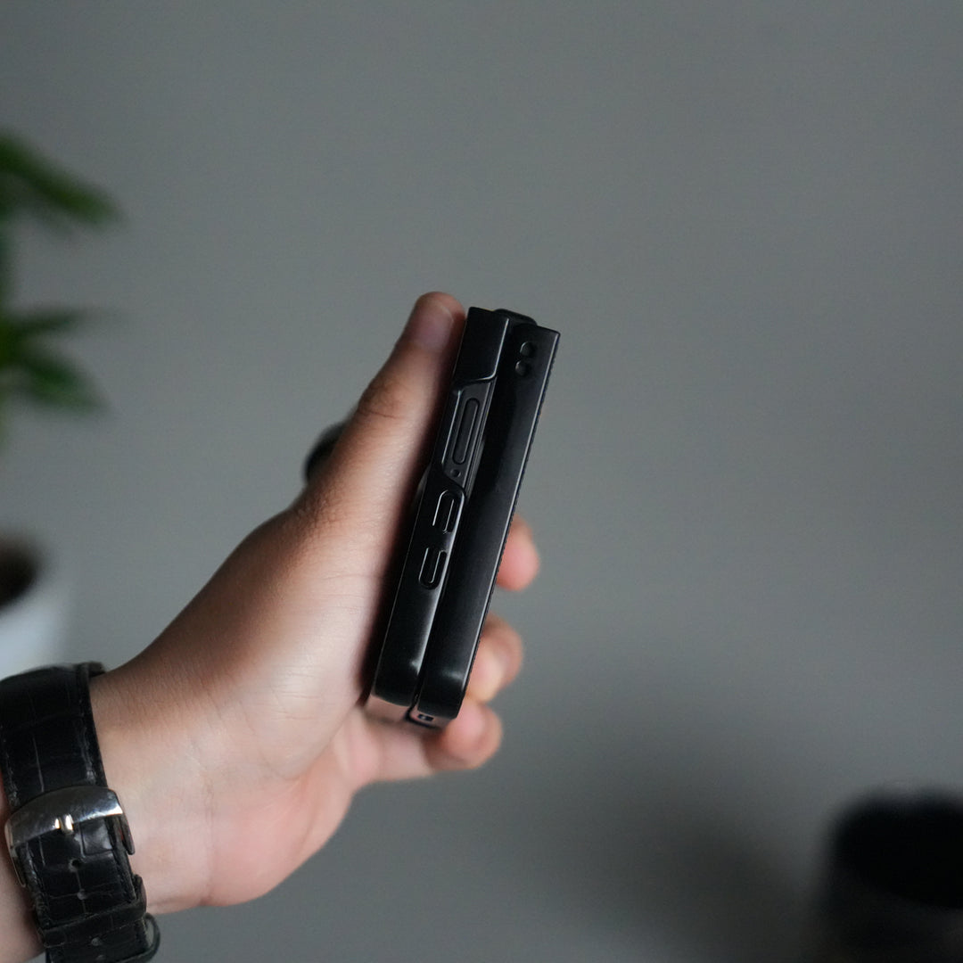 Galaxy Z Flip 7 Luxury Leather CC Pattern Case | Slim Designer Back Cover