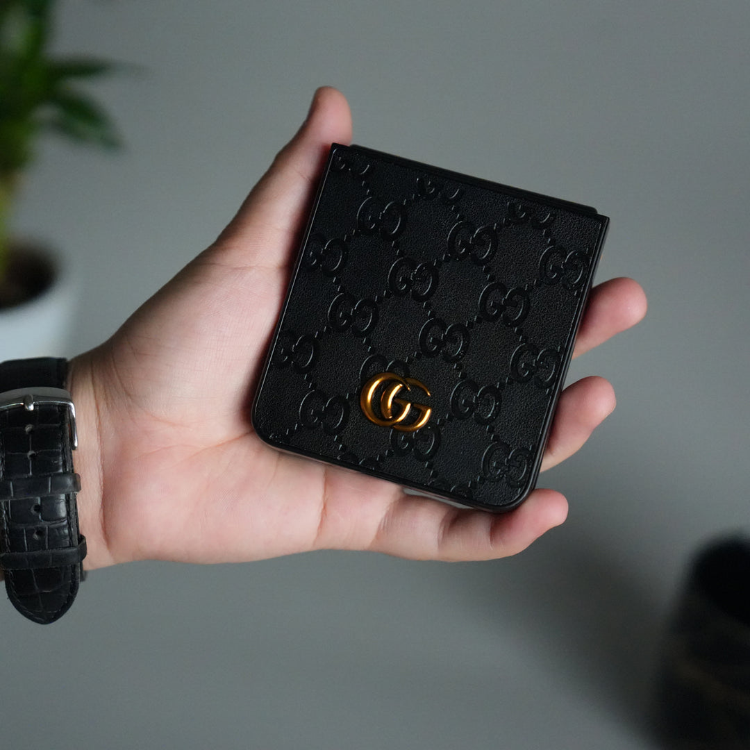 Galaxy Z Flip 7 Luxury GG Fashion Leather Brand Case Cover