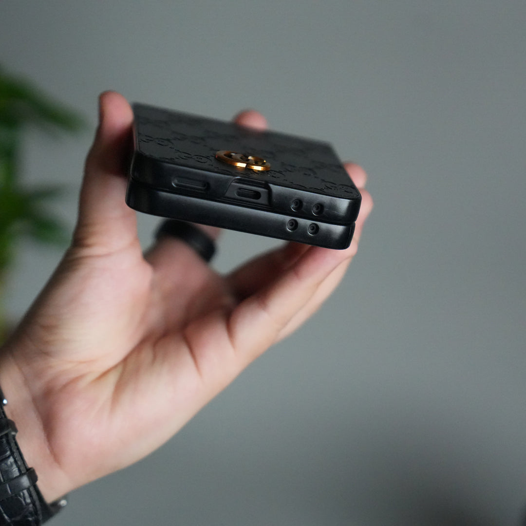 Galaxy Z Flip 7 Luxury GG Fashion Leather Brand Case Cover