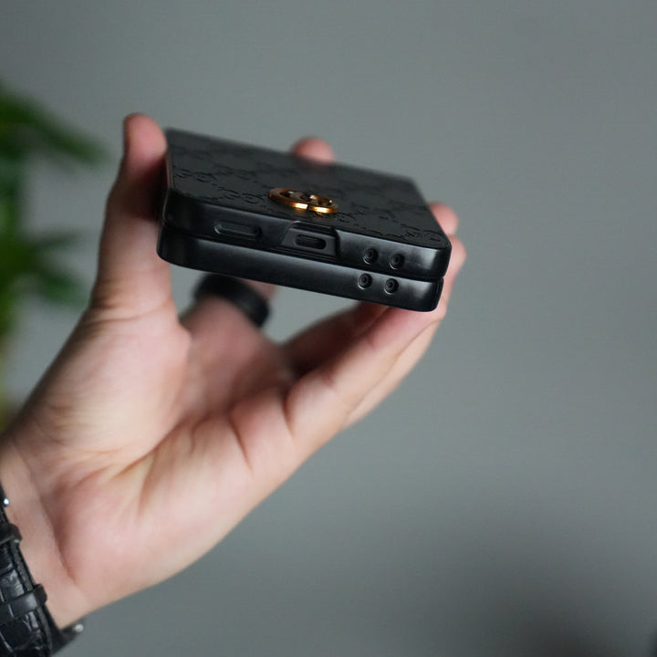 Galaxy Z Flip 7 Luxury GG Fashion Leather Brand Case Cover