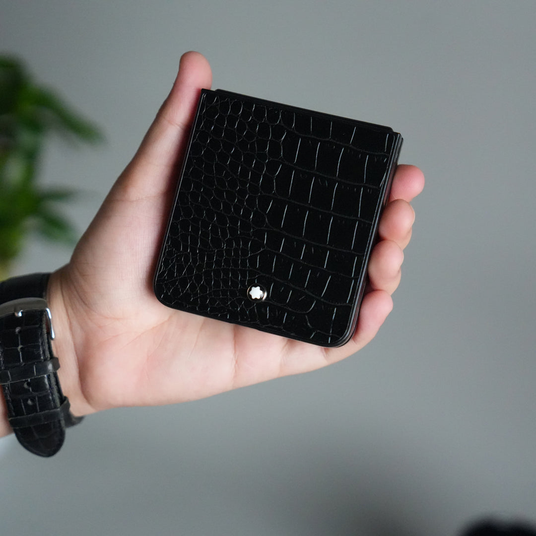 Galaxy Z Flip 7 PU Leather Black MB Case Cover