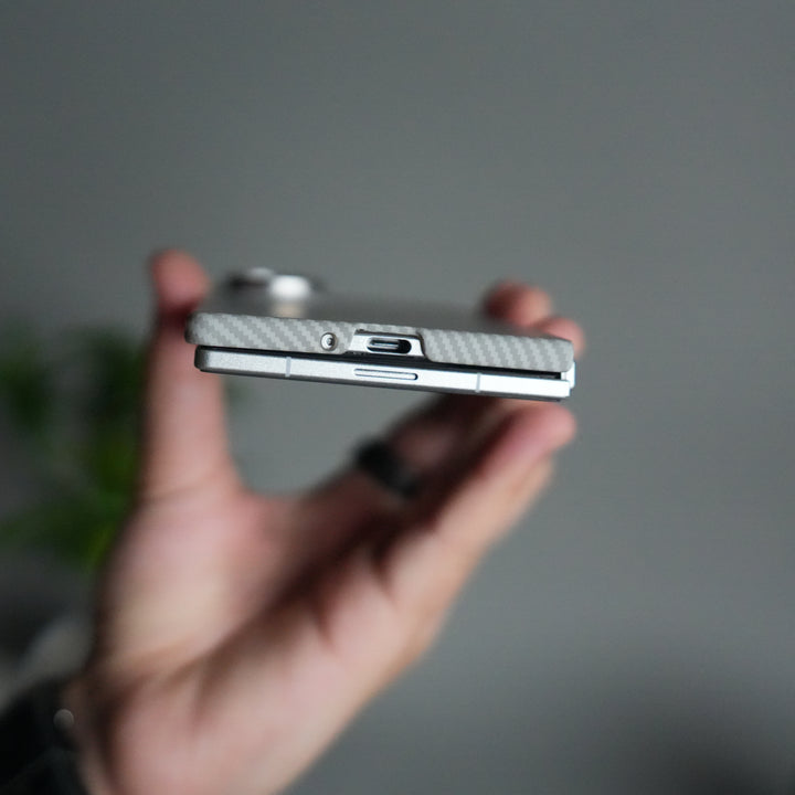 Galaxy Z Fold 7 Carbon Fiber Texture Back Case with Front Membrane | Ultra-Thin Protective Cover