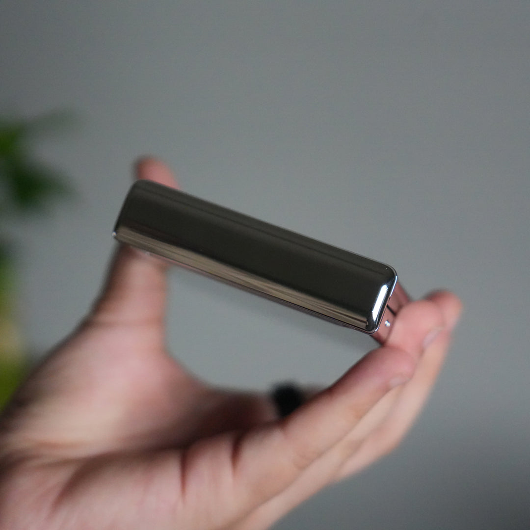 Galaxy Z Flip 7 Chrome Plated Clear Glass Case | Luxury Transparent Cover with Hinge Protection