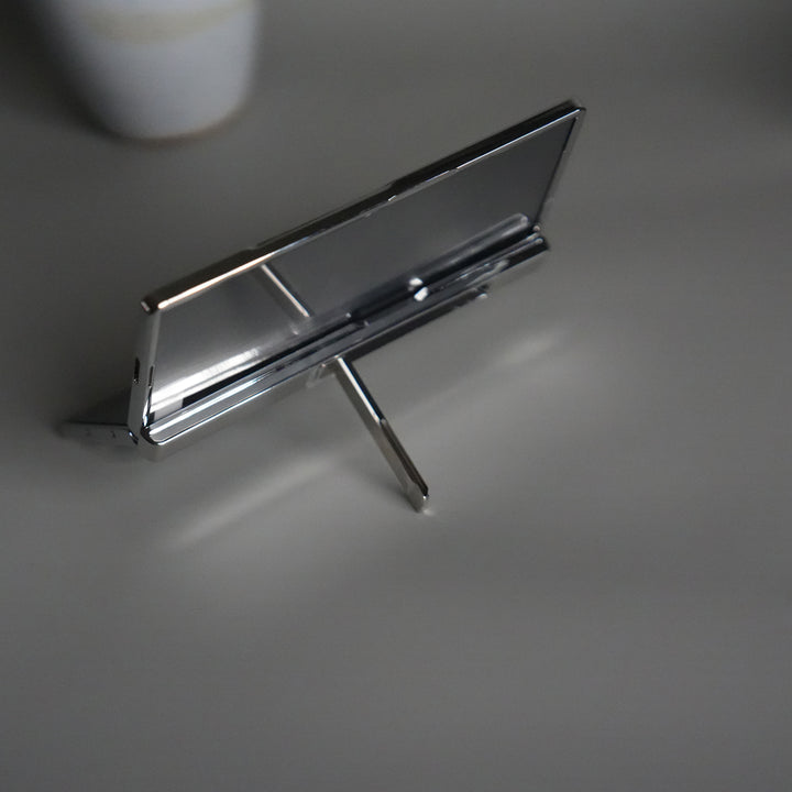 Galaxy Z Fold 7 Transparent Case with Front Glass Protection | Chrome Plated Hinge & Kick Stand