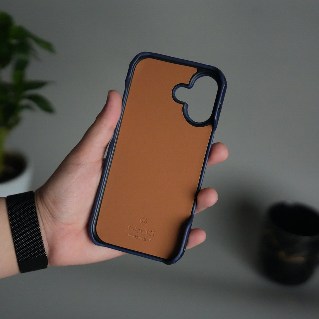 iPhone 17 Luxury GG Fashion Leather Brand Case Cover